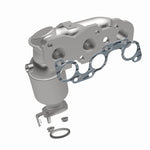 MagnaFlow 452468 carb manifold converter, front three-quarter view of the turntable spin
