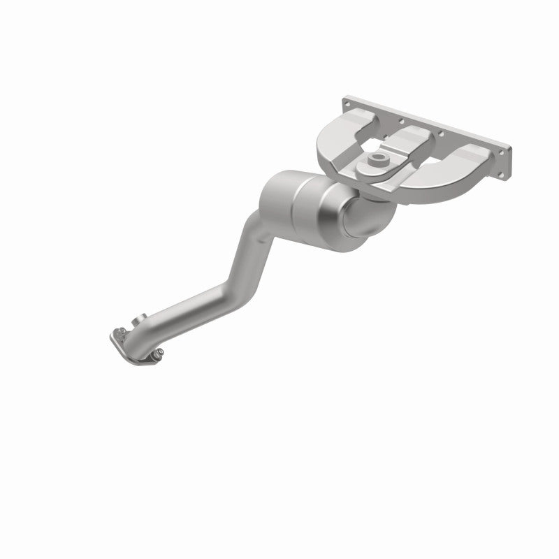 MagnaFlow 50430 hm grade manifold converter, opposite rear three-quarter view of the turntable spin
