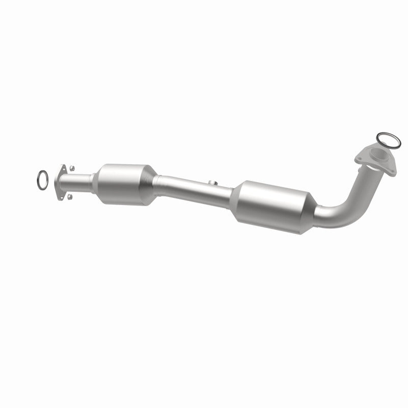 MagnaFlow 5582626 carb direct-fit catalytic converter, opposite rear three-quarter view of the turntable spin