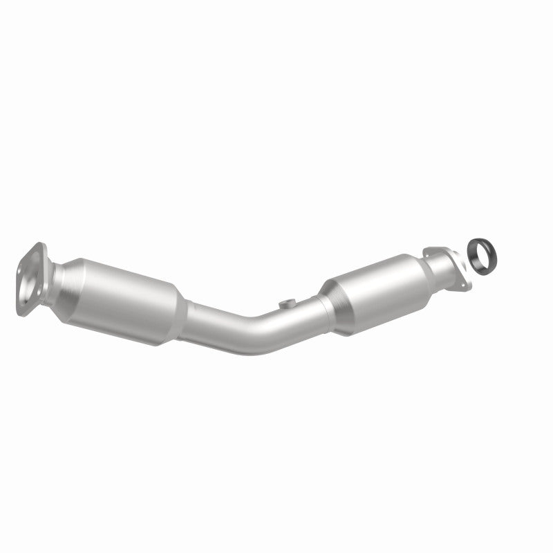 MagnaFlow 551753 carb direct-fit catalytic converter, front three-quarter view of the turntable spin