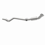 MagnaFlow 5561540 carb direct-fit catalytic converter, opposite rear three-quarter view of the turntable spin