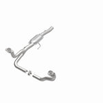 MagnaFlow 93214 hm grade direct-fit catalytic converter, opposite front three-quarter view of the turntable spin