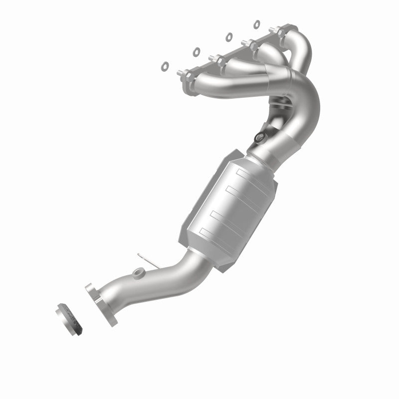 MagnaFlow 50785 hm grade manifold converter, rear view of the turntable spin