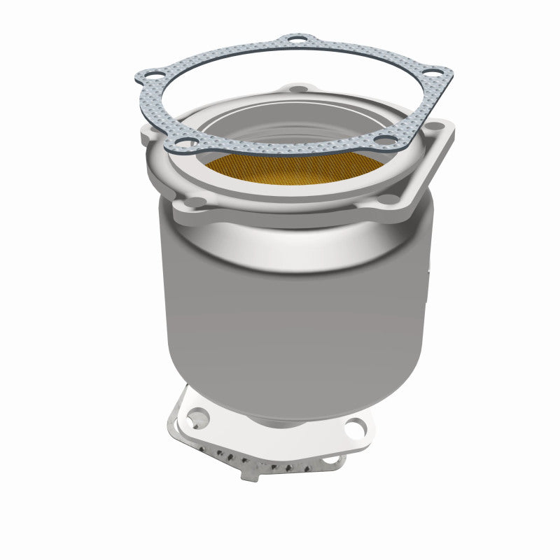 MagnaFlow 452020 carb direct-fit catalytic converter, opposite side view of the turntable spin