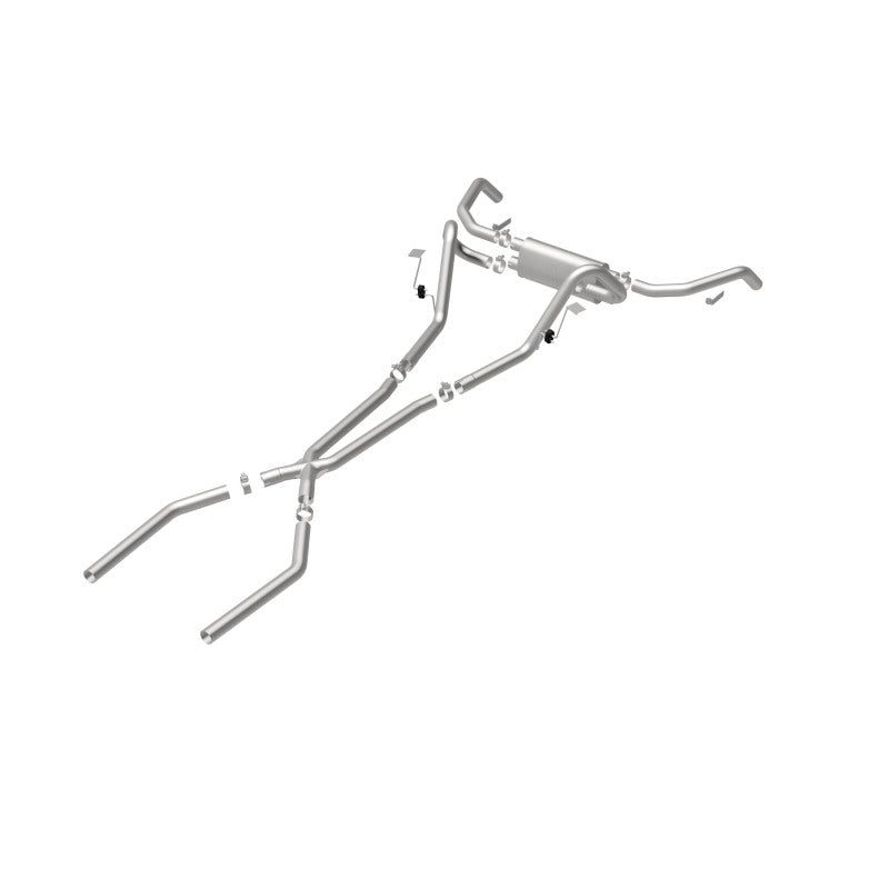 MagnaFlow 15895 street series cat-back exhaust, rear view of the turntable spin