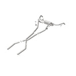 MagnaFlow 15895 street series cat-back exhaust, rear view of the turntable spin