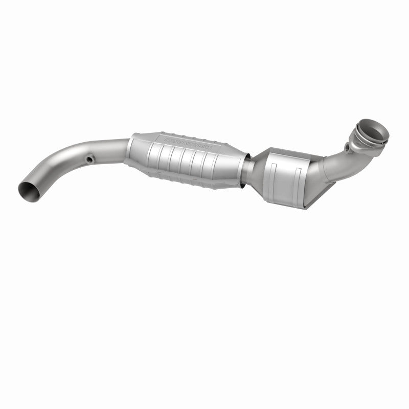 MagnaFlow 49621 oem grade direct-fit catalytic converter, opposite rear three-quarter view of the turntable spin