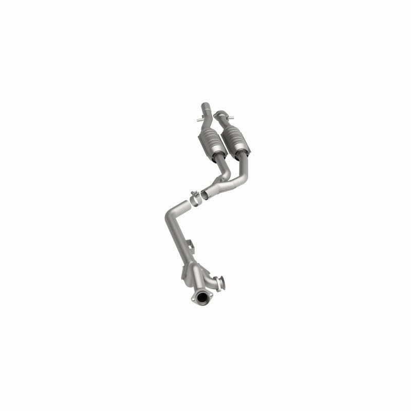 MagnaFlow 23573 epa direct-fit catalytic converter, opposite side view of the turntable spin