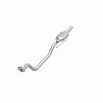 MagnaFlow 93301 epa direct-fit catalytic converter, opposite front three-quarter view of the turntable spin