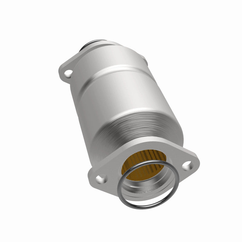 MagnaFlow 338656 carb direct-fit catalytic converter, opposite side view of the turntable spin