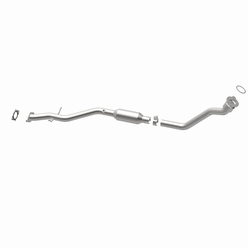 MagnaFlow 23485 hm grade direct-fit catalytic converter, opposite rear three-quarter view of the turntable spin