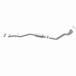 MagnaFlow 23485 hm grade direct-fit catalytic converter, opposite rear three-quarter view of the turntable spin