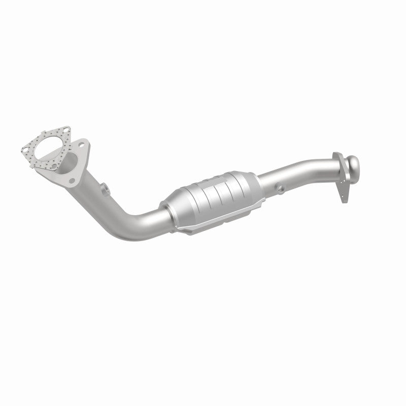 MagnaFlow 23470 hm grade direct-fit catalytic converter, front three-quarter view of the turntable spin