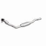 MagnaFlow 23763 hm grade direct-fit catalytic converter, front three-quarter view of the turntable spin