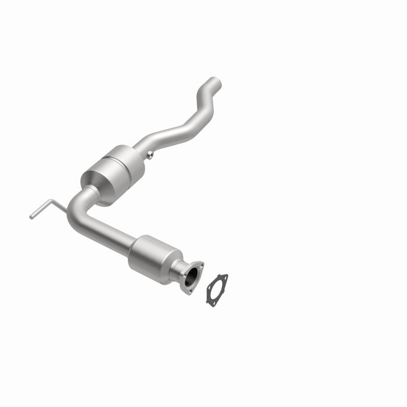 MagnaFlow 23181 hm grade direct-fit catalytic converter, opposite front three-quarter view of the turntable spin