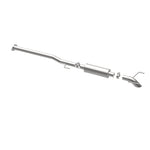 MagnaFlow 17147 cat-back exhaust, opposite rear three-quarter view of the turntable spin