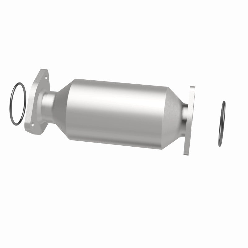MagnaFlow 5592683 carb direct-fit catalytic converter, side view of the turntable spin