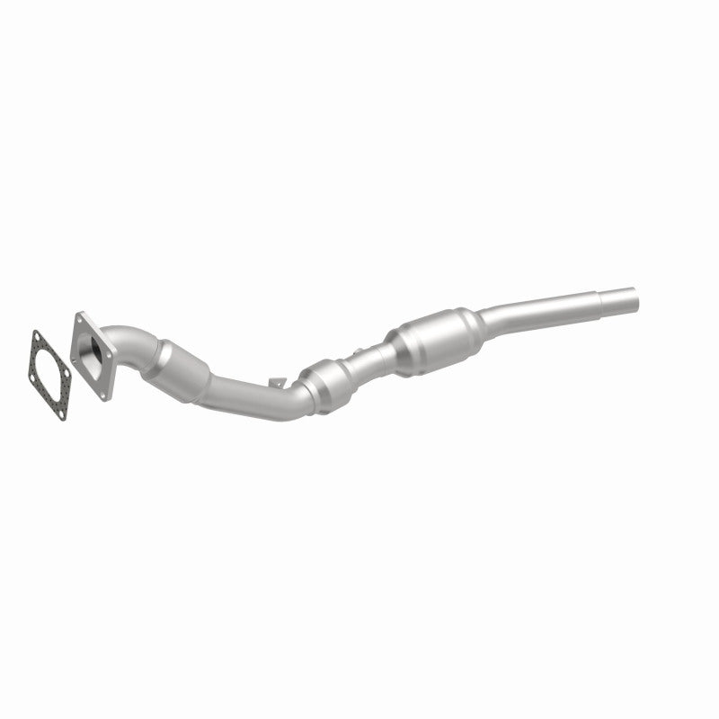 MagnaFlow 49891 oem grade direct-fit catalytic converter, front three-quarter view of the turntable spin