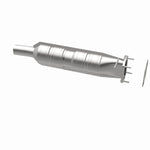 MagnaFlow 24161 hm grade direct-fit catalytic converter, opposite rear three-quarter view of the turntable spin