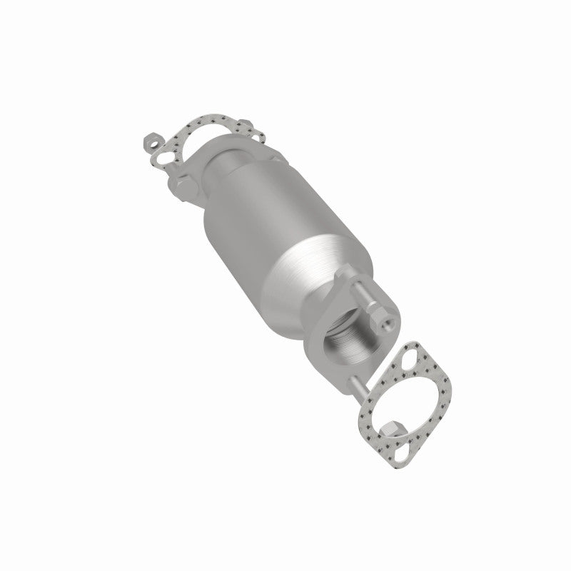 MagnaFlow 52434 oem grade direct-fit catalytic converter, rear three-quarter view of the turntable spin