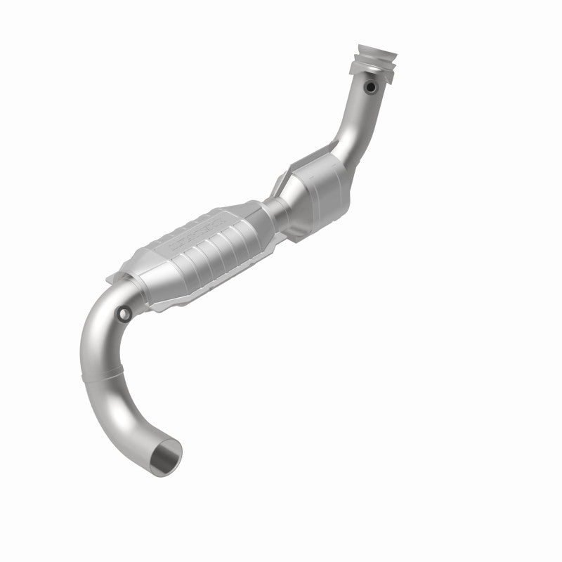 MagnaFlow 23028 hm grade direct-fit catalytic converter, rear view of the turntable spin