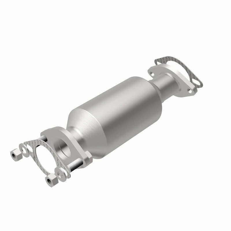 MagnaFlow 21-987 oem grade direct-fit catalytic converter, rear view of the turntable spin