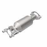 MagnaFlow 21-987 oem grade direct-fit catalytic converter, rear view of the turntable spin