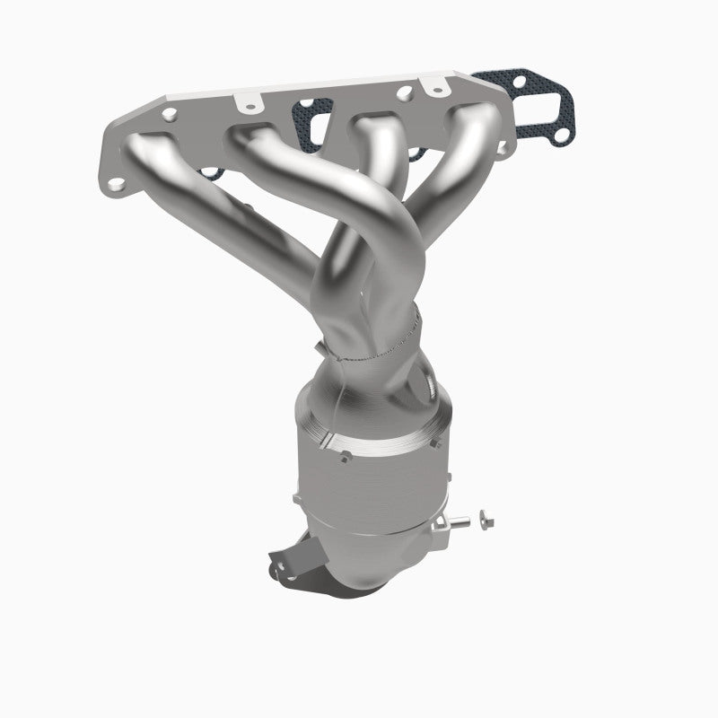 MagnaFlow 452019 carb manifold converter, side view of the turntable spin