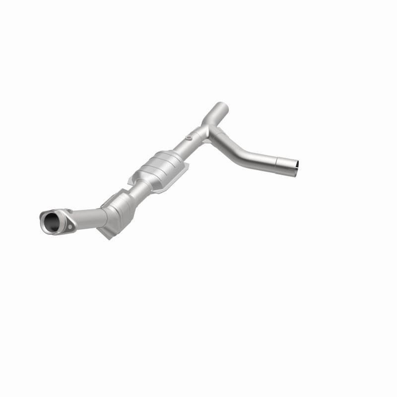 MagnaFlow 51692 oem grade direct-fit catalytic converter, opposite front three-quarter view of the turntable spin