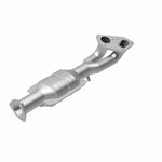 MagnaFlow 23555 epa direct-fit catalytic converter, rear view of the turntable spin