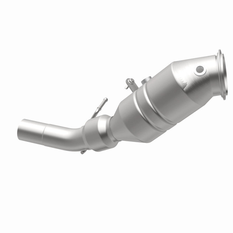 MagnaFlow 52265 oem grade direct-fit catalytic converter, opposite rear three-quarter view of the turntable spin