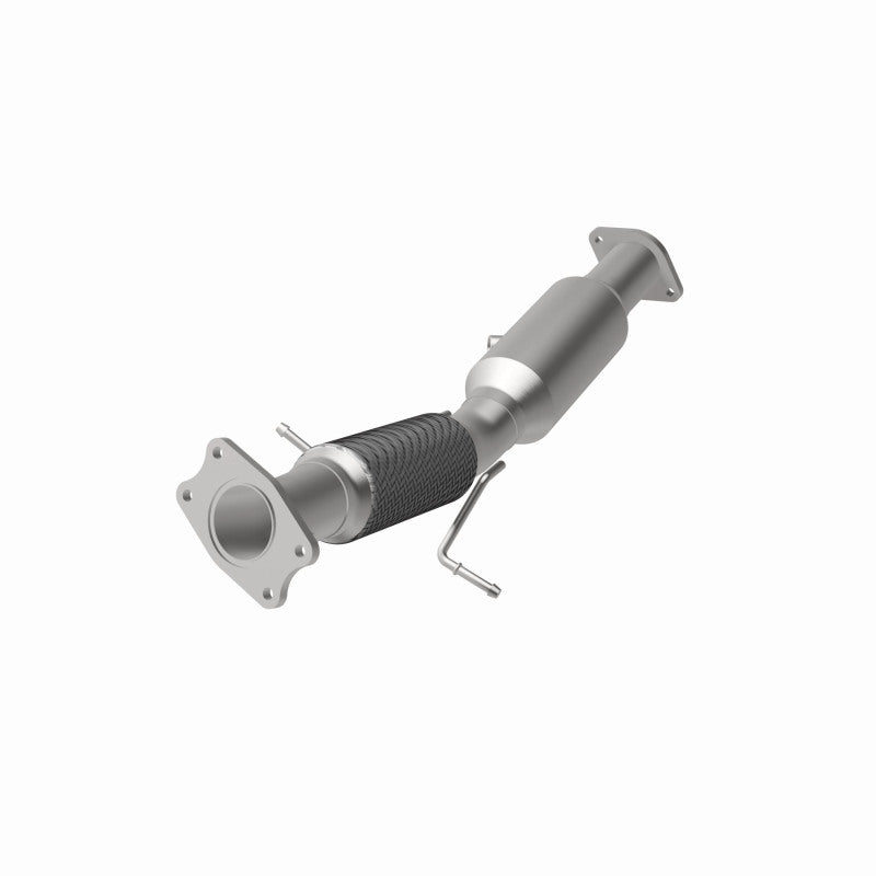 MagnaFlow 5561810 carb direct-fit catalytic converter, opposite front three-quarter view of the turntable spin