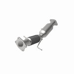 MagnaFlow 5561810 carb direct-fit catalytic converter, opposite front three-quarter view of the turntable spin