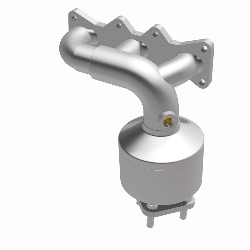MagnaFlow 452026 carb manifold converter, opposite front three-quarter view of the turntable spin