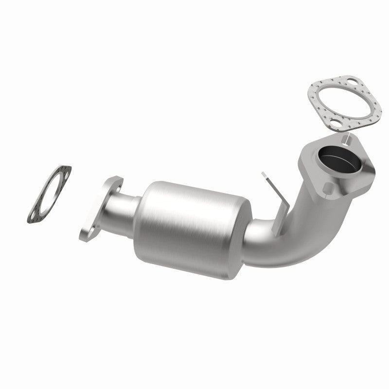 MagnaFlow 49457 oem grade direct-fit catalytic converter, opposite rear three-quarter view of the turntable spin