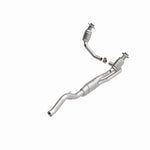 MagnaFlow 93181 hm grade direct-fit catalytic converter, rear view of the turntable spin