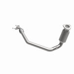 MagnaFlow 5461228 carb direct-fit catalytic converter, opposite front three-quarter view of the turntable spin