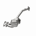 MagnaFlow 93110 hm grade direct-fit catalytic converter, opposite rear three-quarter view of the turntable spin