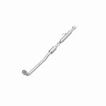 MagnaFlow 5571095 carb direct-fit catalytic converter, opposite front three-quarter view of the turntable spin