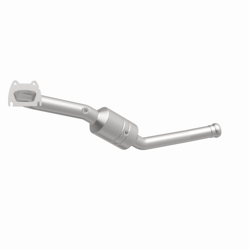 MagnaFlow 5551737 carb direct-fit catalytic converter, front three-quarter view of the turntable spin