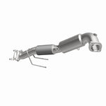 MagnaFlow 280030 oem grade direct-fit catalytic converter, front three-quarter view of the turntable spin