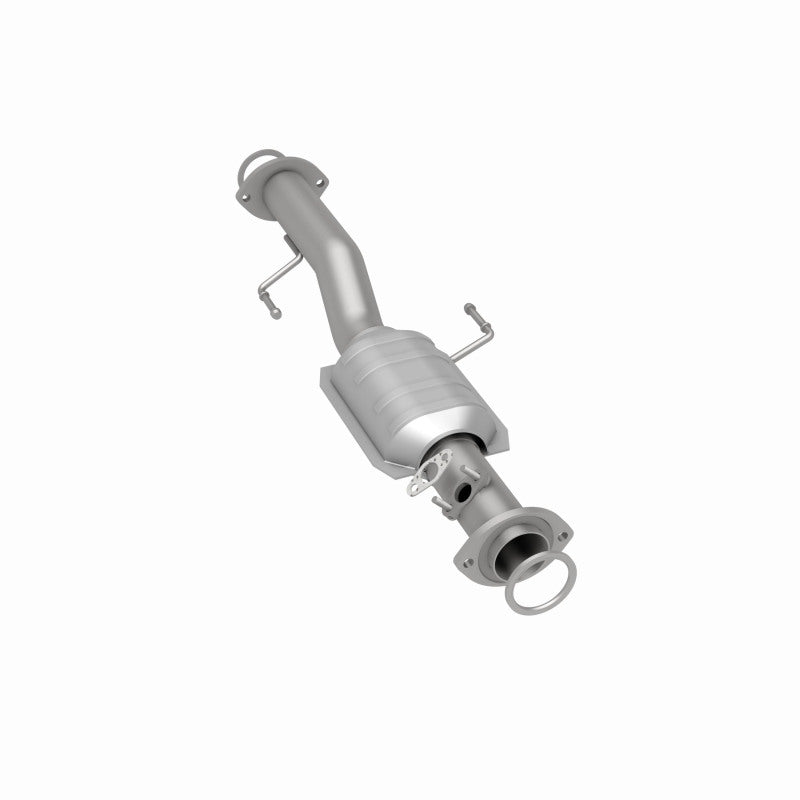 MagnaFlow 93379 hm grade direct-fit catalytic converter, rear three-quarter view of the turntable spin