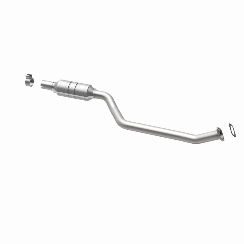 MagnaFlow 24375 hm grade direct-fit catalytic converter, opposite rear three-quarter view of the turntable spin