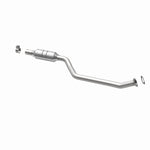 MagnaFlow 24375 hm grade direct-fit catalytic converter, opposite rear three-quarter view of the turntable spin