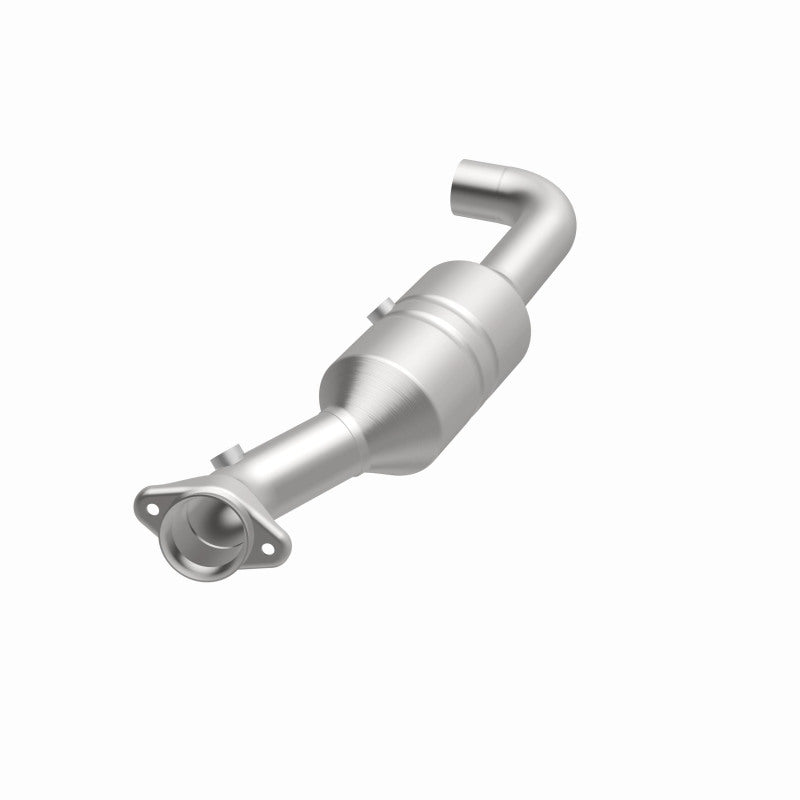 MagnaFlow 52296 oem grade direct-fit catalytic converter, opposite front three-quarter view of the turntable spin
