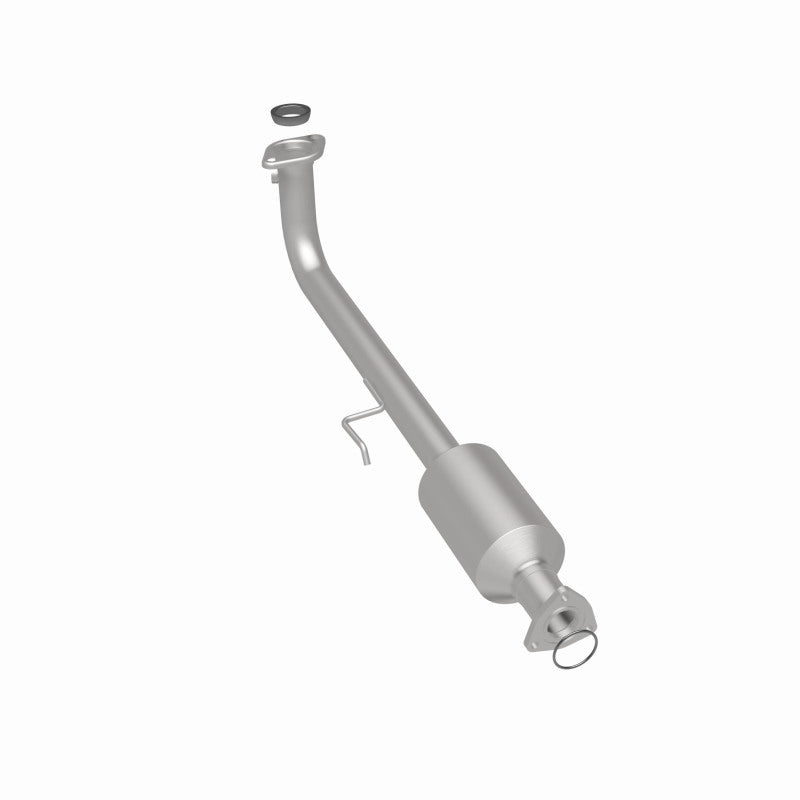 MagnaFlow 4561026 carb direct-fit catalytic converter, rear three-quarter view of the turntable spin
