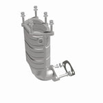 MagnaFlow 452842 carb direct-fit catalytic converter, front three-quarter view of the turntable spin