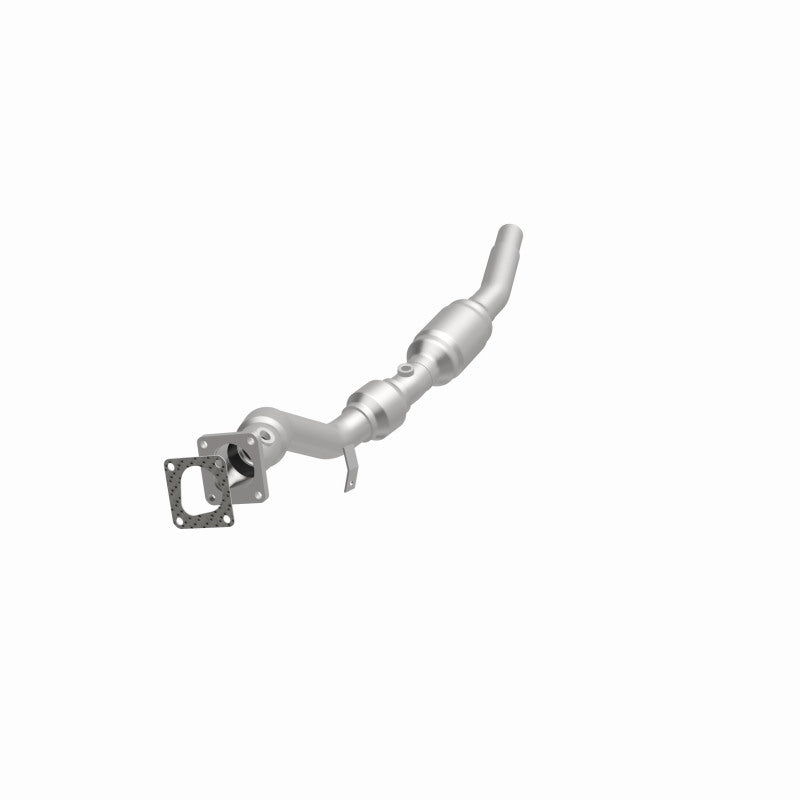 MagnaFlow 49892 oem grade direct-fit catalytic converter, opposite front three-quarter view of the turntable spin