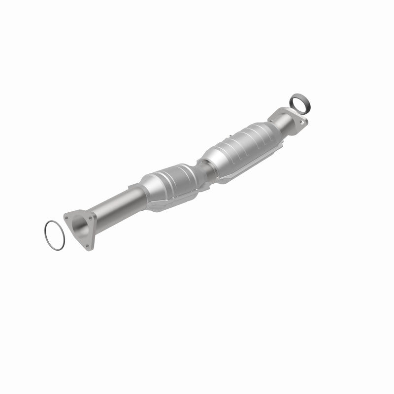 MagnaFlow 23137 hm grade direct-fit catalytic converter, rear view of the turntable spin