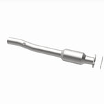 MagnaFlow 55321 hm grade direct-fit catalytic converter, opposite rear three-quarter view of the turntable spin
